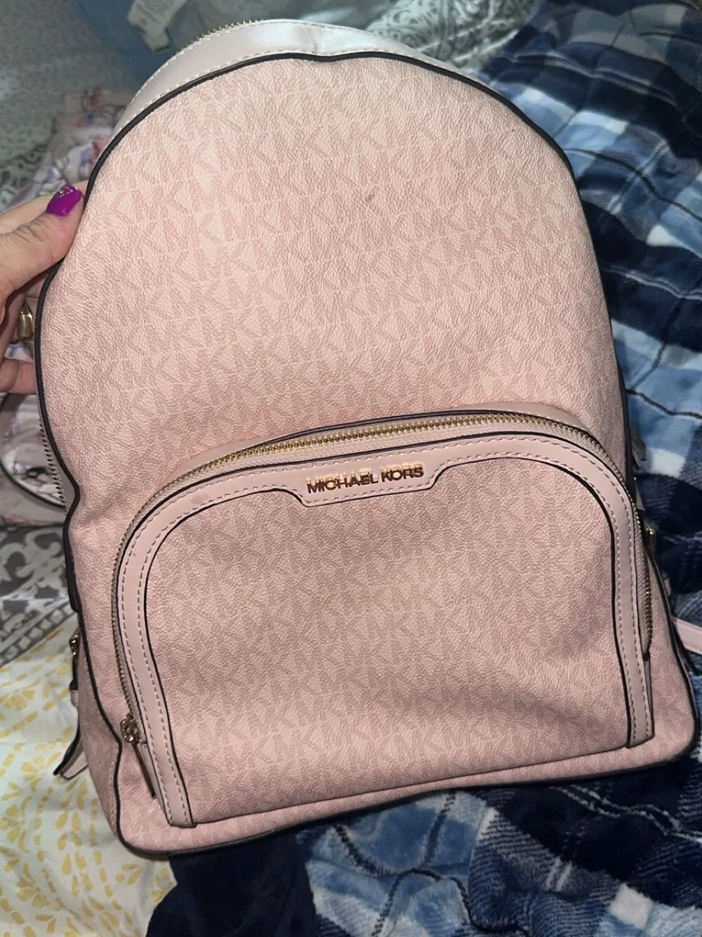 Michael Kors Blush Pink Logo Mini Backpack